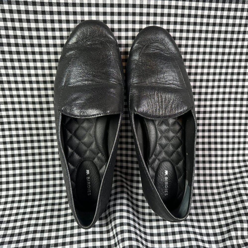 Birdies Vesper Black Leather Minimalist Loafer Flat Women's Size 8.5